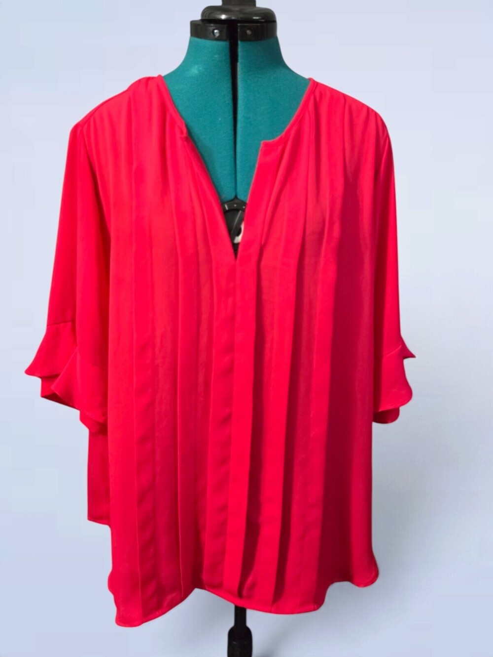 Diana Ferrari Pink Red Pleated Blouse - Size 18